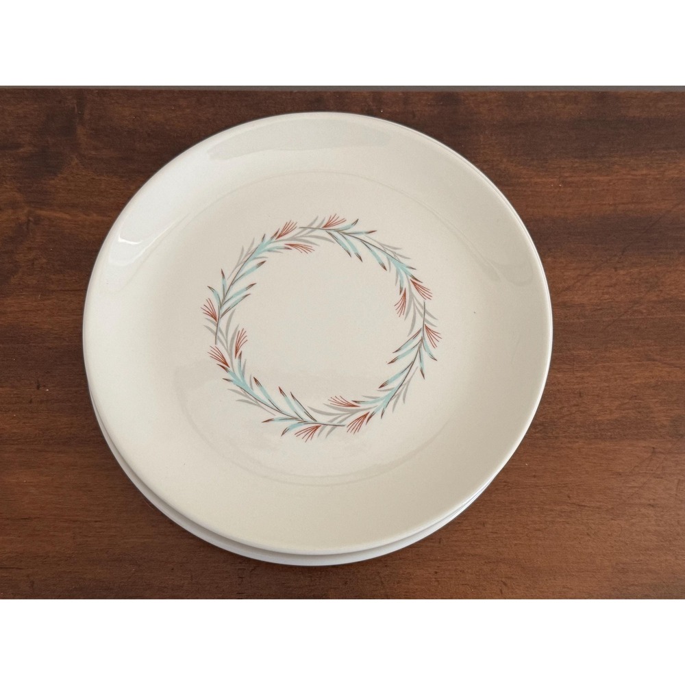 Vintage 4 Fortune Holmer Laughlin Taylor Smith Taylor Plates in a Wreath Pattern